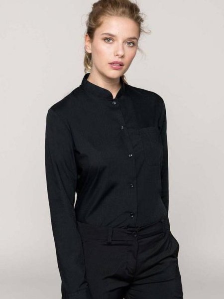 Kariban Ladies' Mandarin Collar Shirt