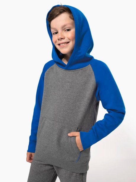 Proact Kids' two-tone hooded sweatshirt (65/35)