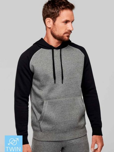 Proact Adult two-tone hooded sweatshirt (35/65)