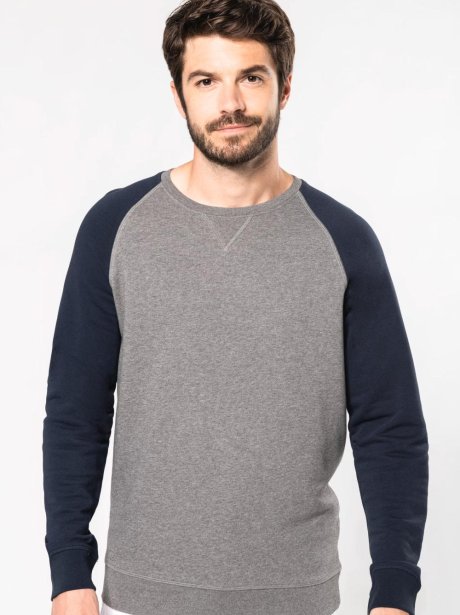 Kariban Men's two-tone organic crew neck