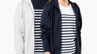 Casaco com Fecho e Capuz Kariban Reciclado (50/50)