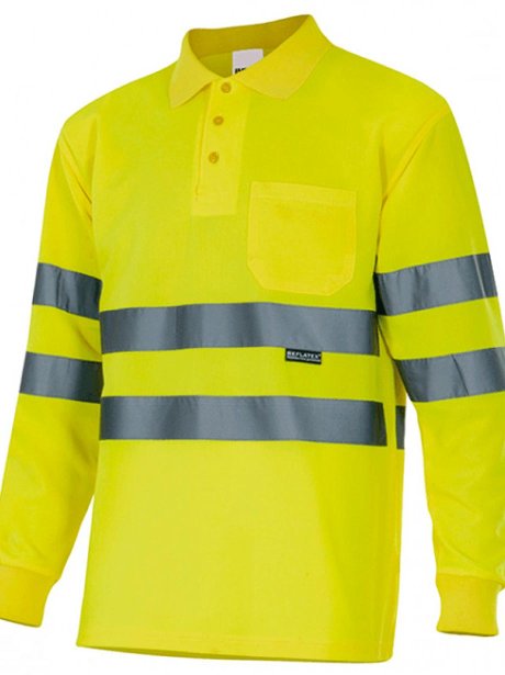 Velilla High Visibility Long Sleeve Polo Shirt