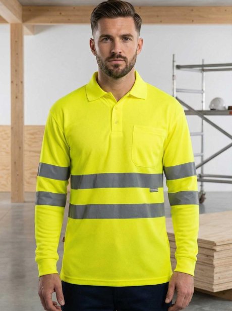 Pólo de Alta Visibilidade de Manga Comprida Velilla