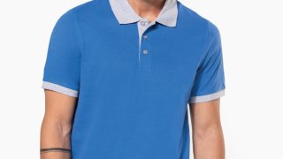 Pólo Piqué Bicolor de Homem Kariban (180g)