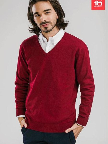 TH Clothes Milan Men's Knitted V-Neck Sweater