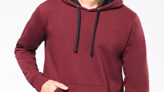 Sweatshirt com Capuz em Contraste Kariban (80/20)