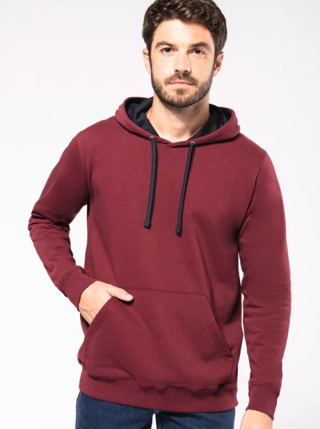 Sweatshirt com Capuz em Contraste Kariban (80/20)