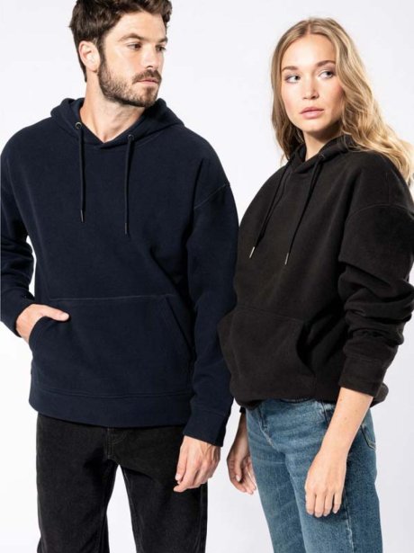 Oversize Hooded Sweatshirt in Recycled Polar