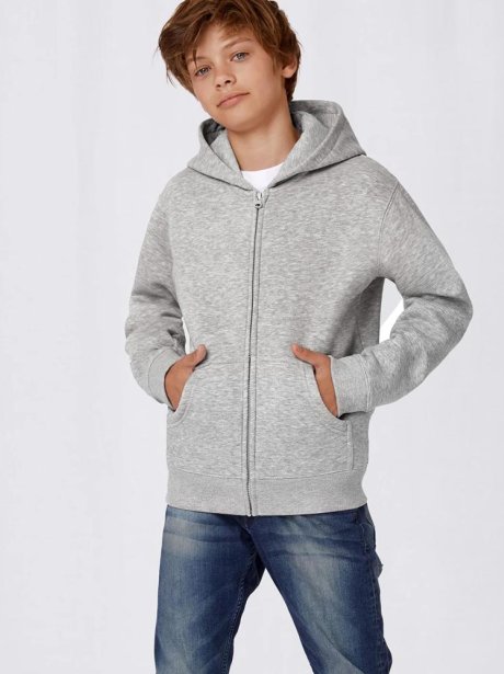 B&C Kids Full Zip Hooded Sweatshirt (80/20)