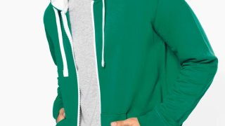 Sudadera con Cremallera y Capucha en Contraste Kariban (80/20)