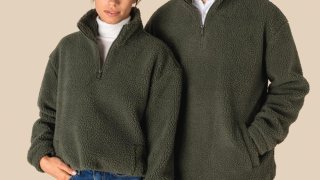 Sudadera Unisex de Media Cremallera en Sherpa Spasso (340g)