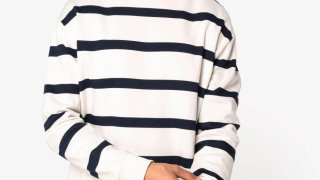 Sudadera Unisex Ecológica a Rayas con Hombros Caídos Native Spirit (300g)