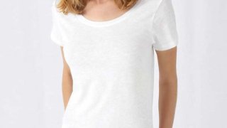 T-Shirt Ecológica Senhora B&C Slub (120g)