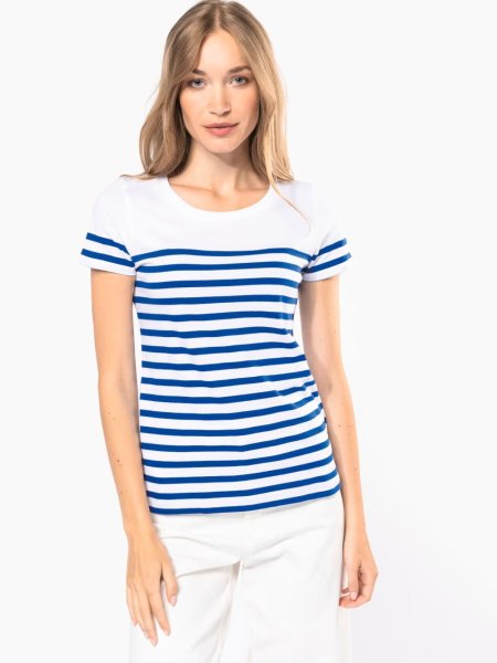 Kariban Striped short sleeve sailor t-shirt with pocket (160g)