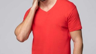 T-Shirt de Homem com Gola em V JHK (160g)