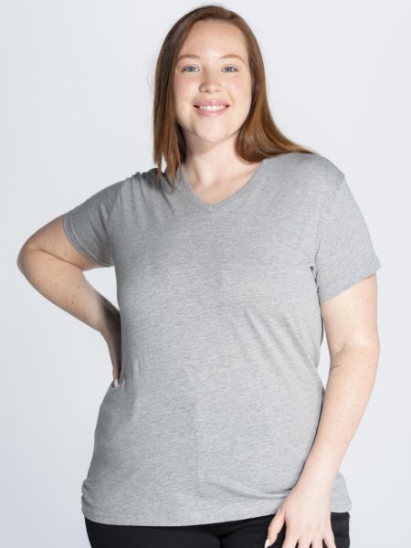 T-Shirt de Senhora com Gola em V JHK Curves (155g)