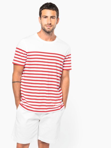 Kariban Striped short sleeve sailor t-shirt with pocket (160g)